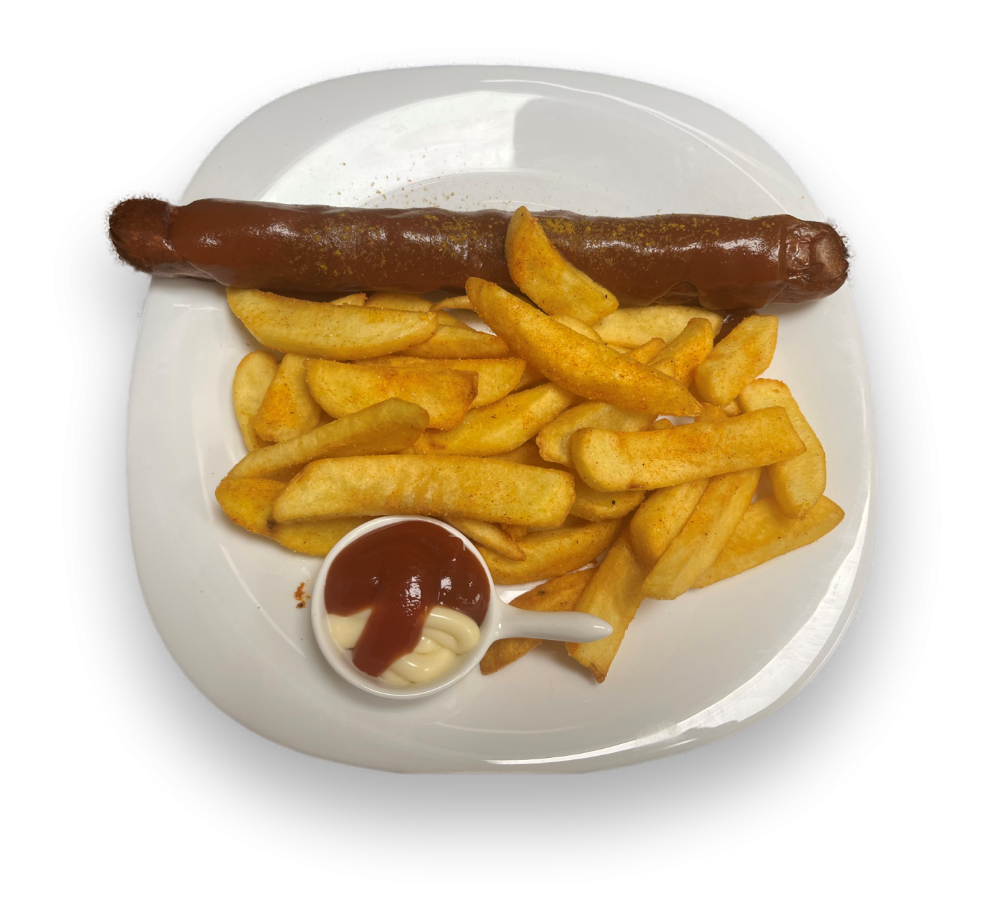 Currywurst mit Pommes